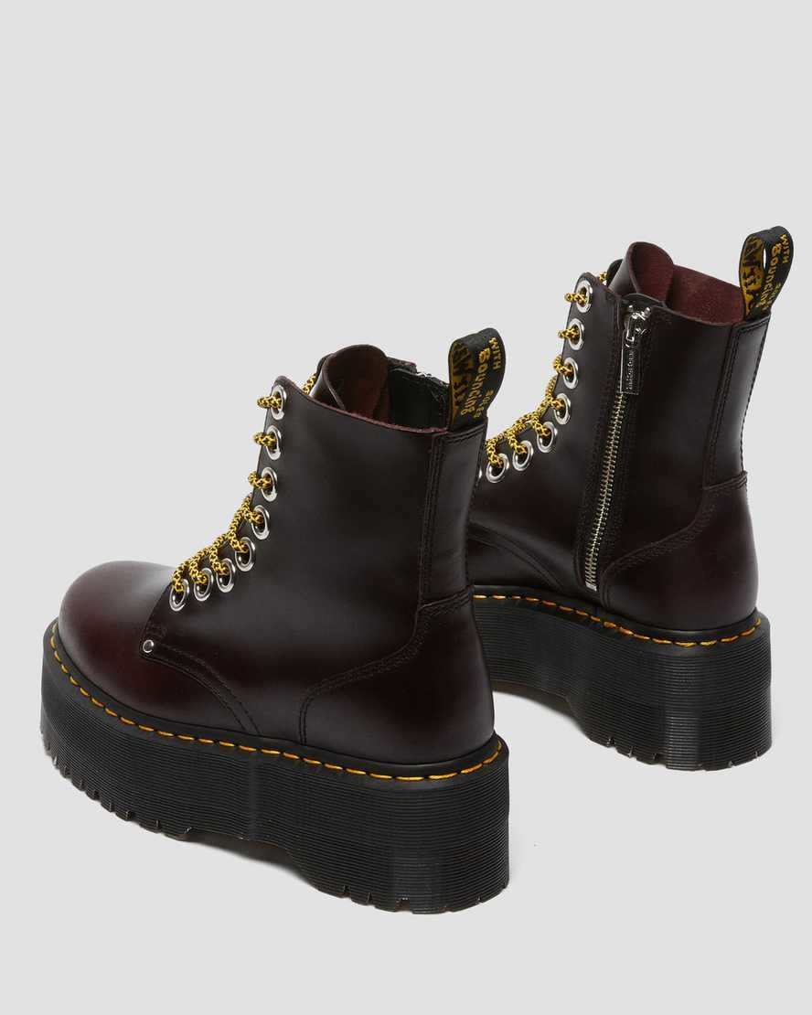 Oxblood Atlas Dr Martens Jadon Max Leather Women's Lace Up Boots | 2906-IMYRQ