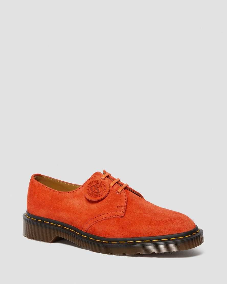 Red Alert Desert Oasis Suede Dr Martens 1461 Made In England Suede Men\'s Oxford Shoes | 2746-AJPOH