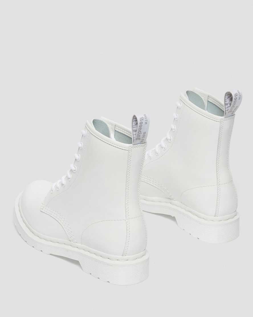 White Patent Lamper Dr Martens 1460 Mono Patent Leather Women's Ankle Boots | 4769-CBPHJ