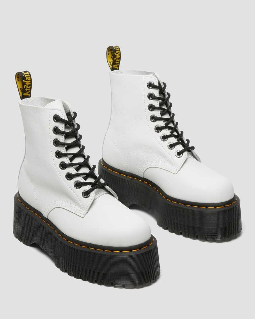 White Pisa Dr Martens 1460 Pascal Max Leather Women's Ankle Boots | 0364-FNMRP