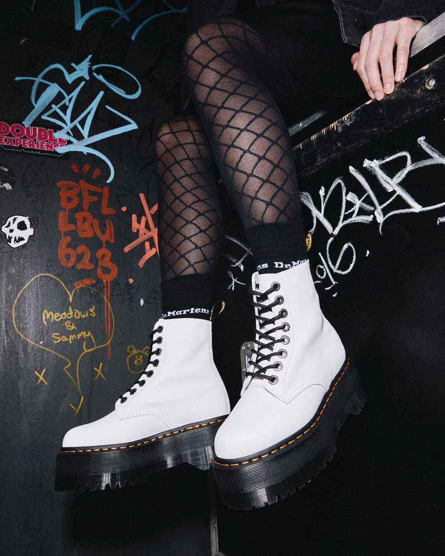 White Pisa Dr Martens 1460 Pascal Max Leather Women's Ankle Boots | 0364-FNMRP