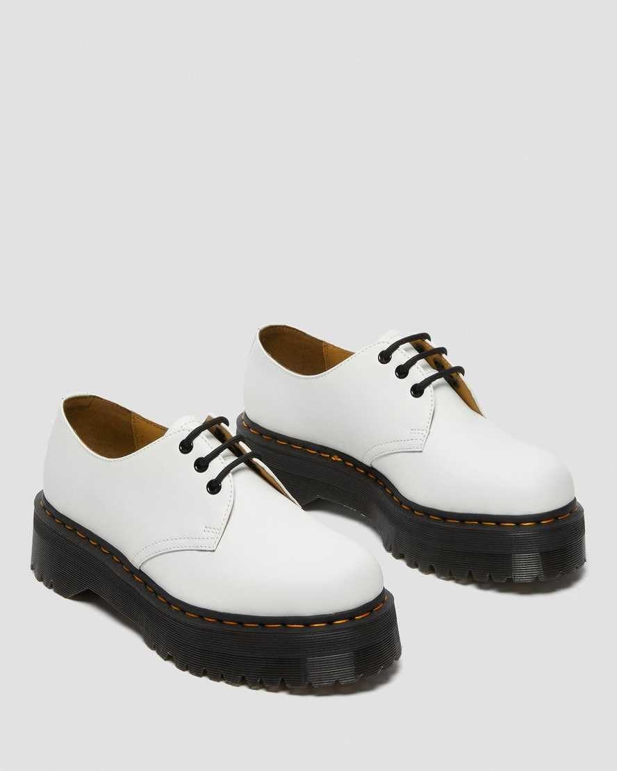 White Polished Smooth Dr Martens 1461 Smooth Leather Men's Oxford Shoes | 2970-JDYRU