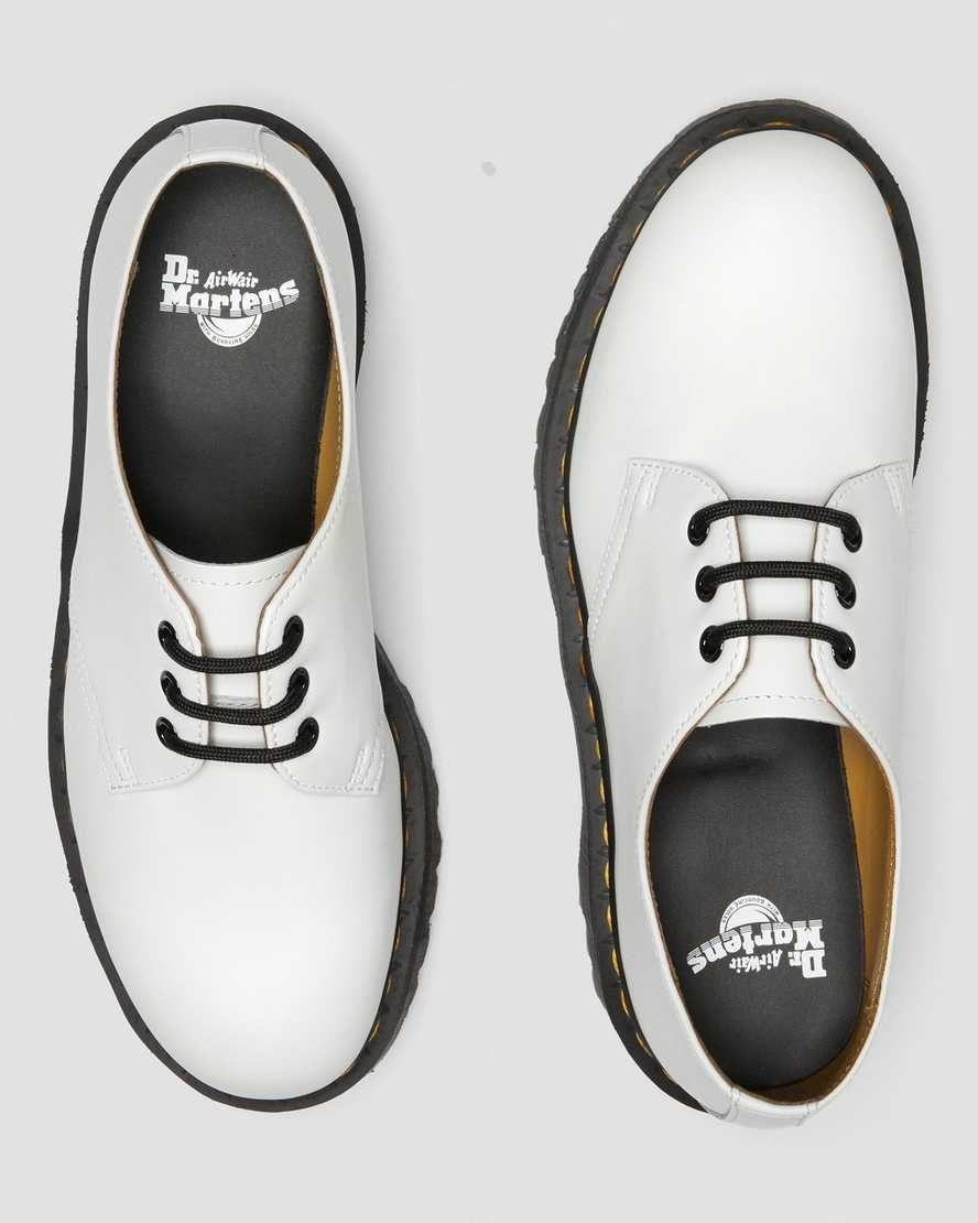 White Polished Smooth Dr Martens 1461 Smooth Leather Men's Oxford Shoes | 2970-JDYRU