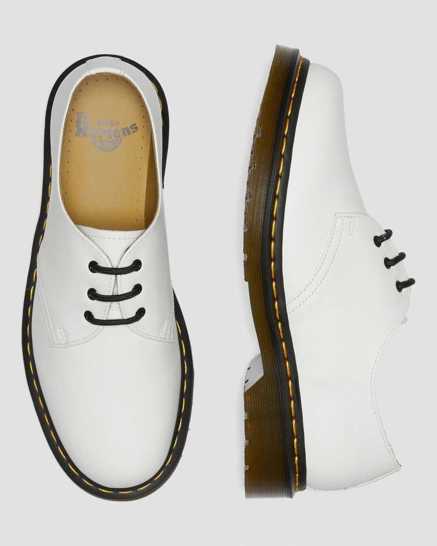 White Smooth Leather Dr Martens 1461 Smooth Leather Men's Oxford Shoes | 8235-IOPEU